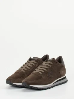 Philippe Model – Sneaker aus Veloursleder braun