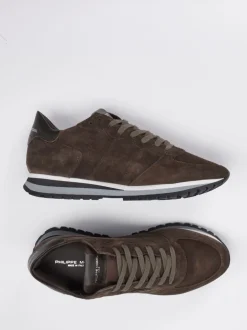 Philippe Model – Sneaker aus Veloursleder braun