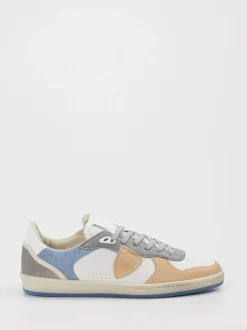 Philippe Model – Sneaker aus Veloursleder und Leder Weiß