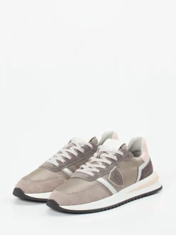 Philippe Model – Sneaker aus Veloursleder in Taupe