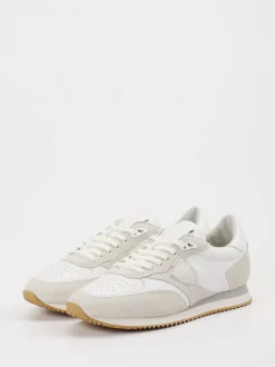 Philippe Model – Sneaker aus Velour/Leder Offwhite