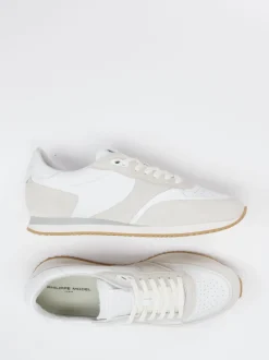 Philippe Model – Sneaker aus Velour/Leder Offwhite