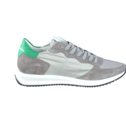 Philippe Model – Sneaker aus Veloursleder grau-grün