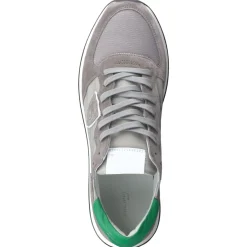 Philippe Model – Sneaker aus Veloursleder grau-grün