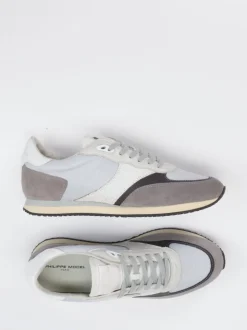 Philippe Model – Sneaker aus Veloursleder-Mesh Grau