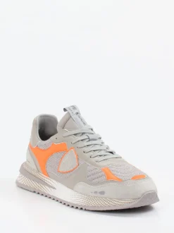 Philippe Model – Sneaker aus Textil und Veloursleder grau