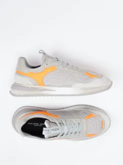 Philippe Model – Sneaker aus Textil und Veloursleder grau