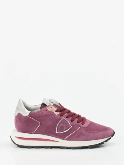 Philippe Model – Sneaker aus Veloursleder Beerenviolett