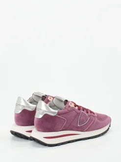 Philippe Model – Sneaker aus Veloursleder Beerenviolett