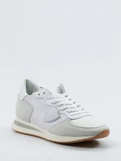 Philippe Model – Sneaker aus Veloursleder Off-White