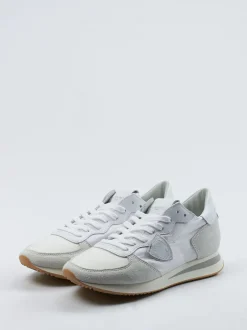 Philippe Model – Sneaker aus Veloursleder Off-White