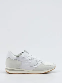 Philippe Model – Sneaker aus Veloursleder Off-White