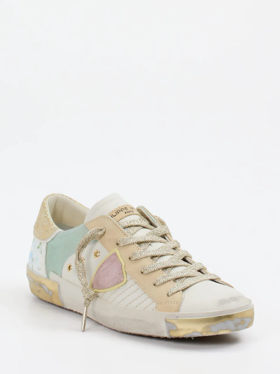 Philippe Model – Sneaker aus Leder mit Metallic-Effekt