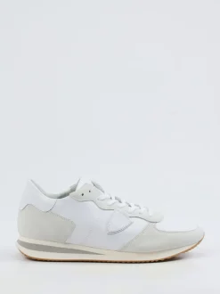Philippe Model – Sneaker aus Veloursleder und Nappa weiß