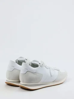 Philippe Model – Sneaker aus Veloursleder und Nappa weiß