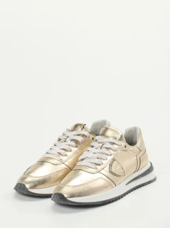Philippe Model – Sneaker aus Metallicleder Gold