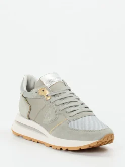 Philippe Model – Sneaker aus Veloursleder in Grün