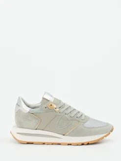 Philippe Model – Sneaker aus Veloursleder in Grün