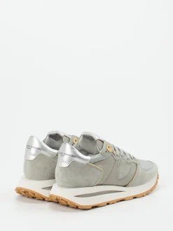 Philippe Model – Sneaker aus Veloursleder in Grün