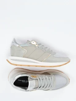 Philippe Model – Sneaker aus Veloursleder in Grün