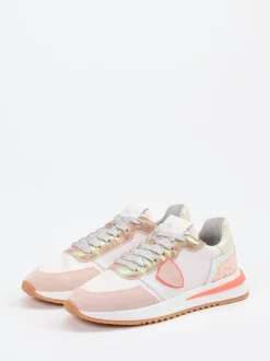 Philippe Model – Sneaker aus Veloursleder und Textil in Rosé