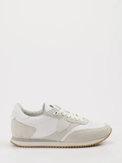 Philippe Model – Sneaker aus Leder-Mix in Offwhite
