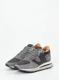 Philippe Model – Sneaker aus Veloursleder grau