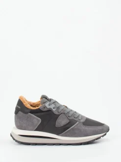 Philippe Model – Sneaker aus Veloursleder grau