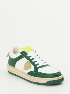 Philippe Model – Sneaker aus veganem Kalbleder grün-weiß