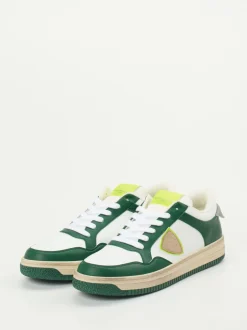 Philippe Model – Sneaker aus veganem Kalbleder grün-weiß
