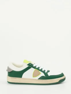 Philippe Model – Sneaker aus veganem Kalbleder grün-weiß