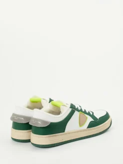 Philippe Model – Sneaker aus veganem Kalbleder grün-weiß