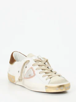 Philippe Model – Sneaker aus Velours- und Glattleder weiß