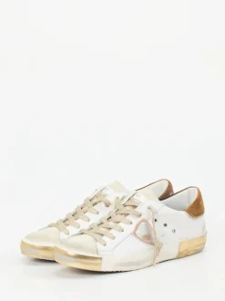 Philippe Model – Sneaker aus Velours- und Glattleder weiß