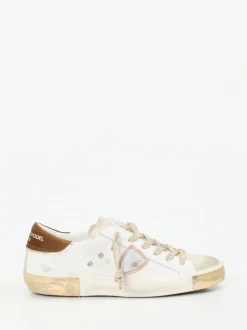Philippe Model – Sneaker aus Velours- und Glattleder weiß