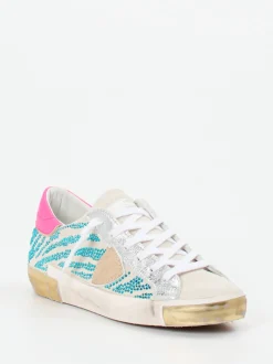 Philippe Model – Sneaker aus Veloursleder mit Strass