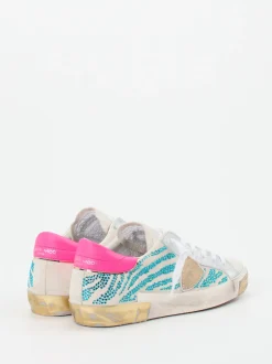 Philippe Model – Sneaker aus Veloursleder mit Strass