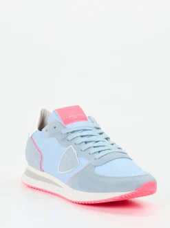 Philippe Model – Sneaker aus Veloursleder Hellblau