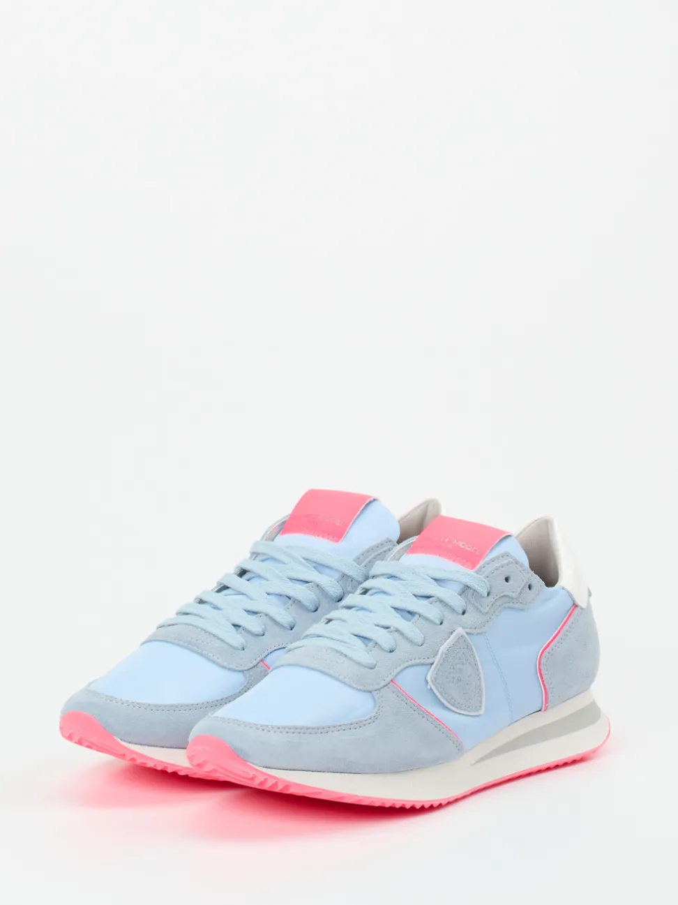 Philippe Model – Sneaker aus Veloursleder Hellblau