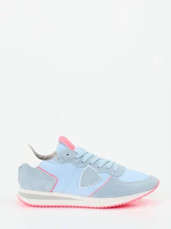 Philippe Model – Sneaker aus Veloursleder Hellblau