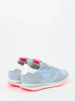 Philippe Model – Sneaker aus Veloursleder Hellblau