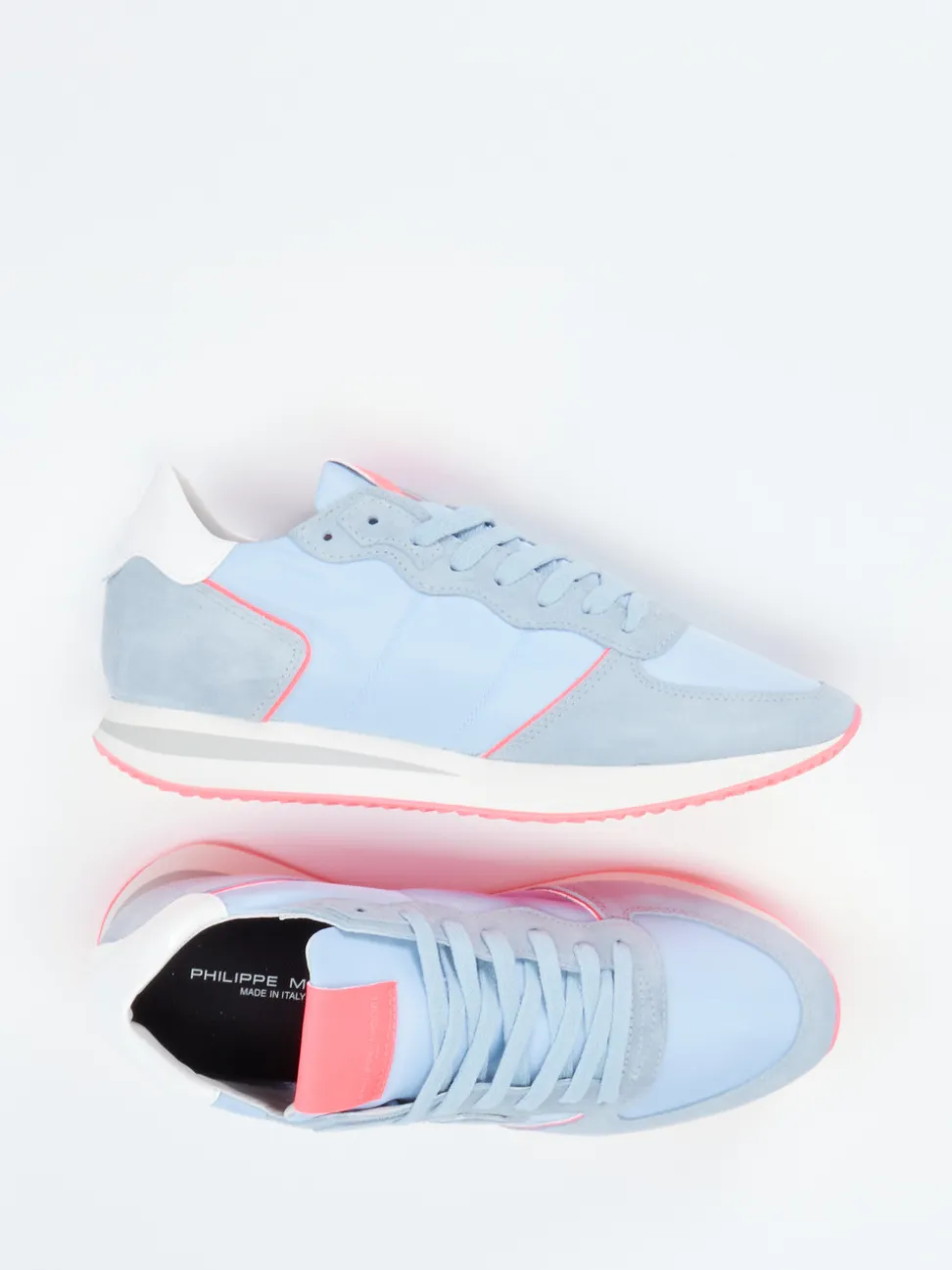 Philippe Model – Sneaker aus Veloursleder Hellblau