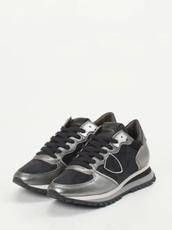 Philippe Model – Sneaker aus Veloursleder und Metallicleder