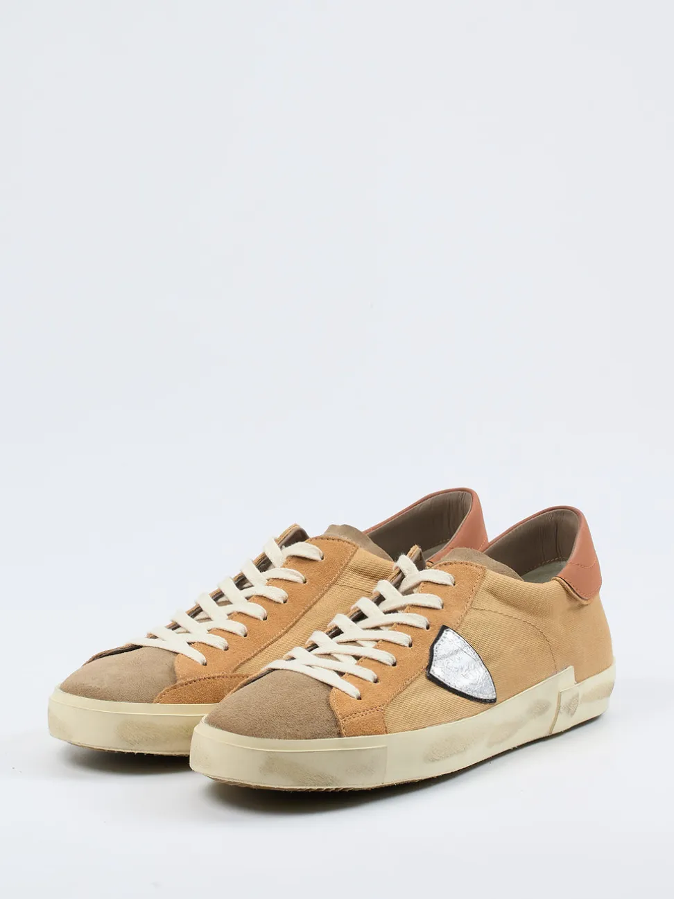 Philippe Model – Sneaker aus Veloursleder Sandbeige