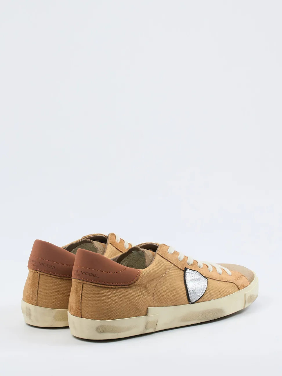 Philippe Model – Sneaker aus Veloursleder Sandbeige