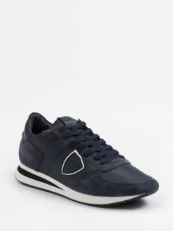 Philippe Model – Sneaker aus Kalbleder in Dunkelblau