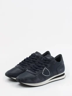 Philippe Model – Sneaker aus Kalbleder in Dunkelblau