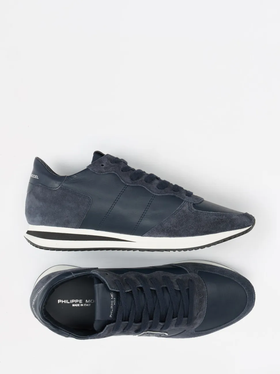Philippe Model – Sneaker aus Kalbleder in Dunkelblau