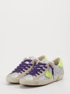 Philippe Model – Sneaker aus Metallic mit Glitzereffekt