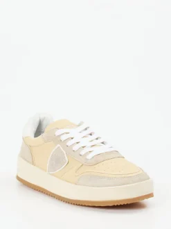 Philippe Model – Sneaker aus Velour/Leder beige